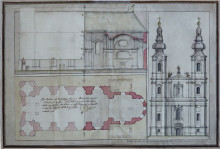 A templom felmérési rajza. Hayler Ádám kőművesmester. 1783. Szabadkai Történelmi Levéltár. SzTL F.8 B 33/Glud 1788-1790) fotó: Kolović Svetlana