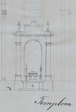 Szent Teréz templom 1844-es felmérési rajzának részlete